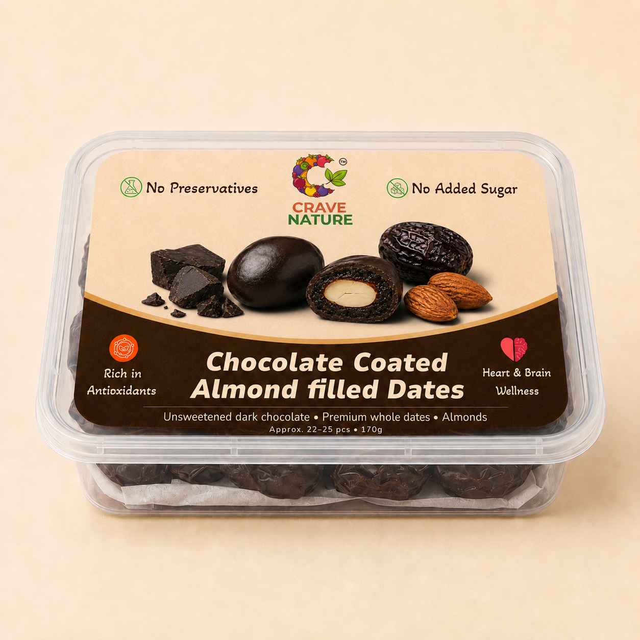 Chocolate Coated Almond Filled Dates
