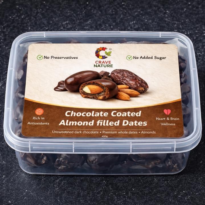 Chocolate Coated Almond Filled Dates